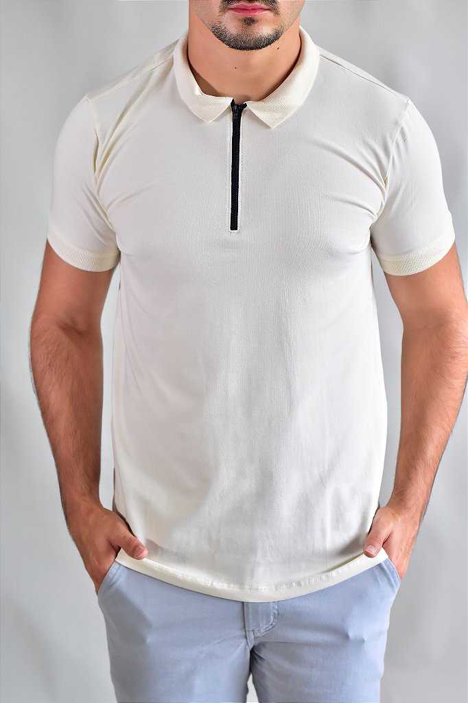Gola Polo Zíper Nobre Men - Off White