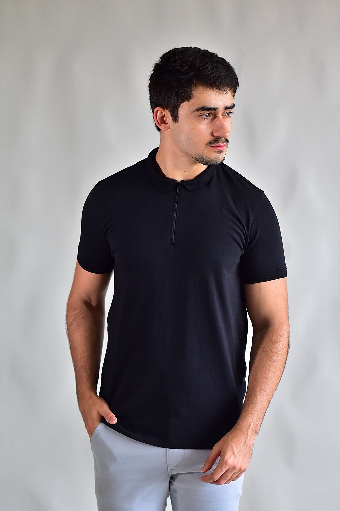 Gola Polo Zíper Nobre Men - Preta
