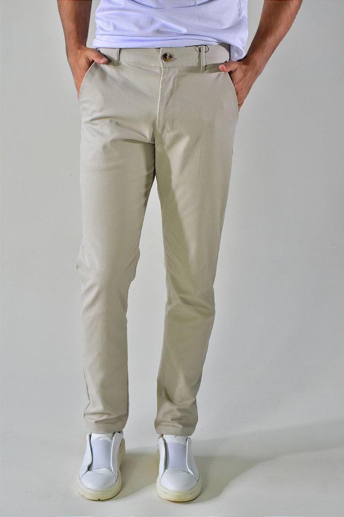 Calça Sarja Nobre Men - Creme