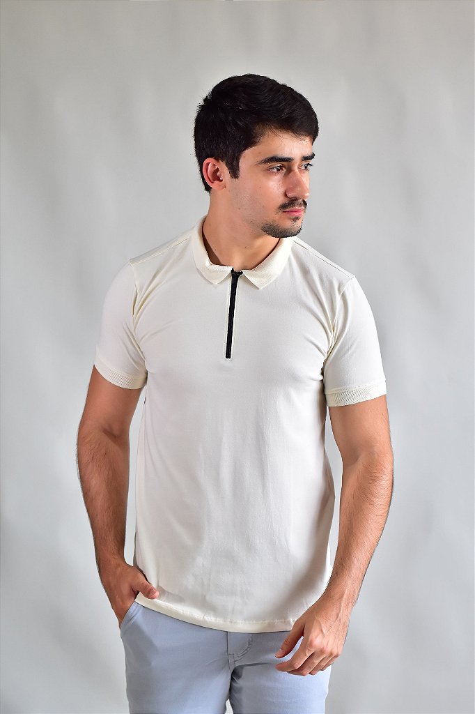 Gola Polo Zíper Nobre Men - Off White