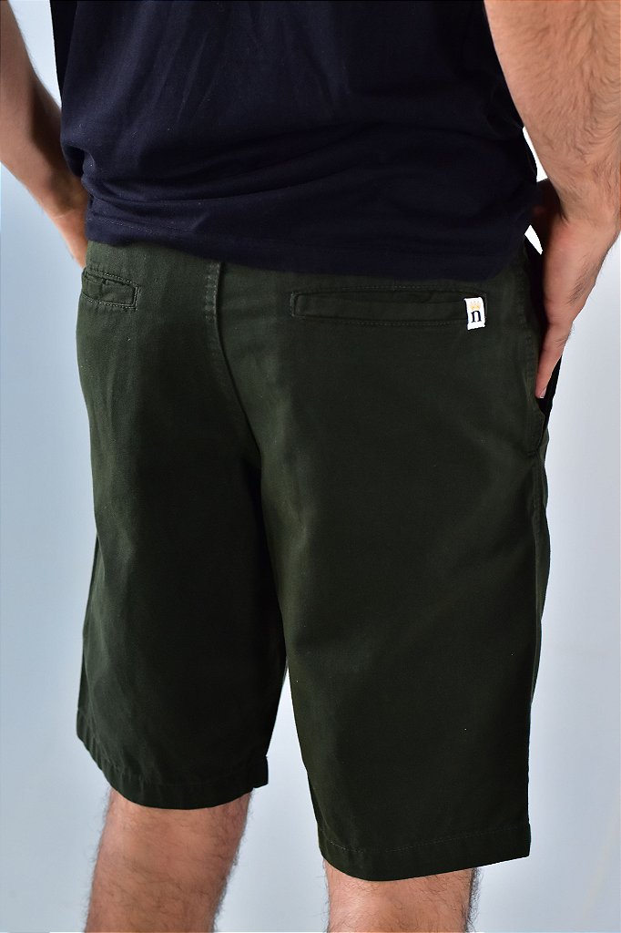 Bermuda Masculina Sarja Nobre Men - Verde Musgo