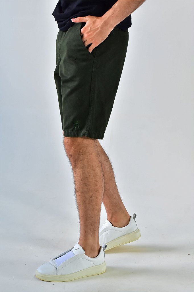 Bermuda Masculina Sarja Nobre Men - Verde Musgo