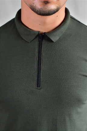 Gola Polo Zíper Nobre Men - Verde Oliva