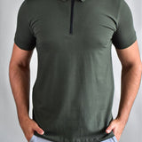 Gola Polo Zíper Nobre Men - Verde Oliva